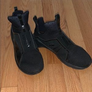 Puma black high-top sneaker